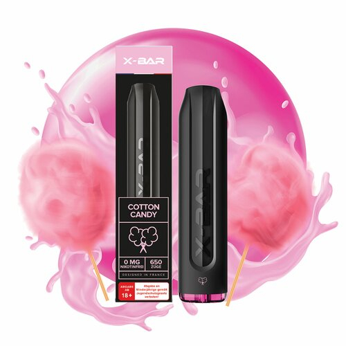X-Bar Einweg E-Shisha Cotton Candy 10mg ca. 650 Züge X-Bar Einweg E-Shisha Cotton Candy 10mg ca. 650 Züge