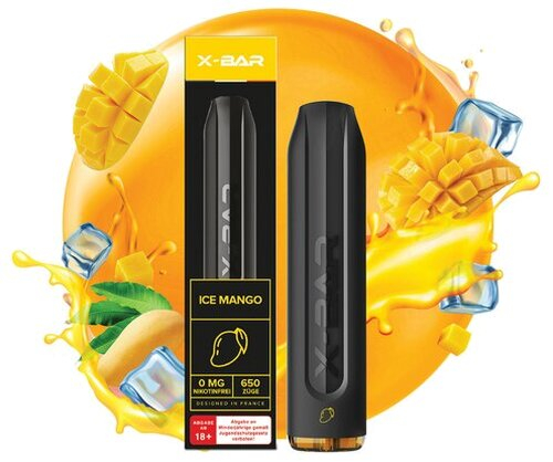 X-Bar Einweg E-Shisha Mango Ice 10mg ca. 650 Züge