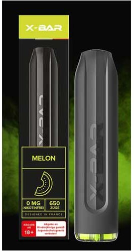 X-Bar Einweg E-Shisha Melon 0mg ca. 650 Züge X-Bar Einweg E-Shisha Melon 0mg ca. 650 Züge