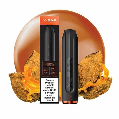 X-Bar Einweg E-Shisha Tobacco Extract 20mg ca. 650 Züge X-Bar Einweg E-Shisha Tobacco Extract 20mg ca. 650 Züge