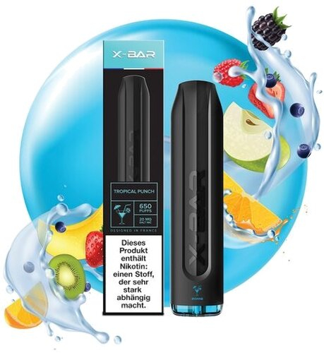 X-Bar Einweg E-Shisha Tropical Punch 10mg ca. 650 Züge X-Bar Einweg E-Shisha Tropical Punch 10mg ca. 650 Züge
