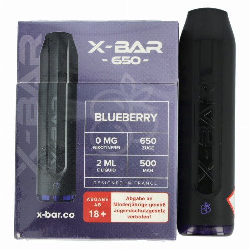 X-Bar Mini Einweg E-Zigarette Blueberry 0mg X-Bar Mini Einweg E-Zigarette Blueberry 0mg