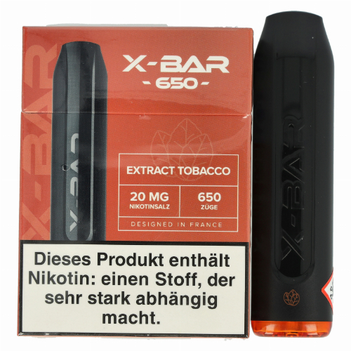 X-Bar Mini Einweg E-Zigarette Extract Tobacco 20mg X-Bar Mini Einweg E-Zigarette Extract Tobacco 20mg