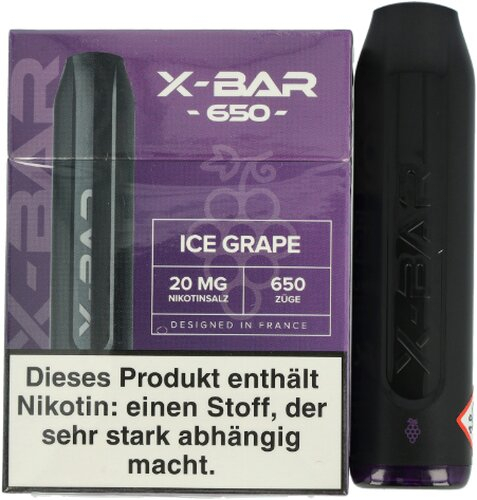 X-Bar Mini Einweg E-Zigarette Ice Grape 20mg