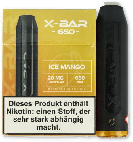 X-Bar Mini Einweg E-Zigarette Ice Mango 20mg X-Bar Mini Einweg E-Zigarette Ice Mango 20mg