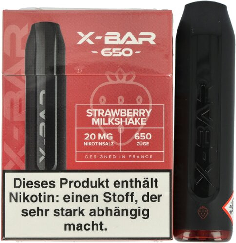X-Bar Mini Einweg E-Zigarette Strawbeery Milkshake 20mg