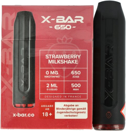 X-Bar Mini Einweg E-Zigarette Strawberry Milkshake 0mg