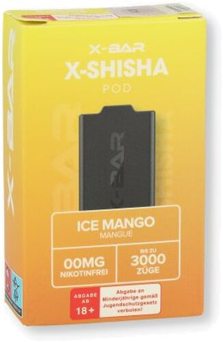 X-Bar X-Shisha Pod Ice Mango Mangue Nikotinfrei X-Bar X-Shisha Pod Ice Mango Mangue Nikotinfrei