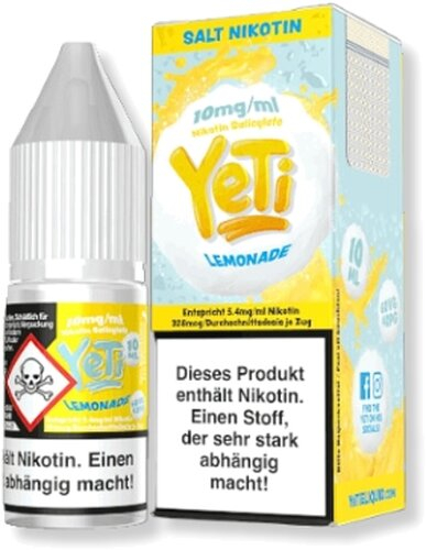 Yeti Lemonade Nikotinsalz Liquid 10mg/ml Yeti Lemonade Nikotinsalz Liquid 10mg/ml