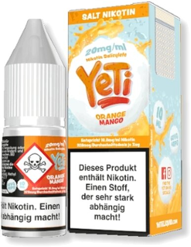 Yeti Orange Mango Nikotinsalz Liquid 20mg/ml Yeti Orange Mango Nikotinsalz Liquid 20mg/ml