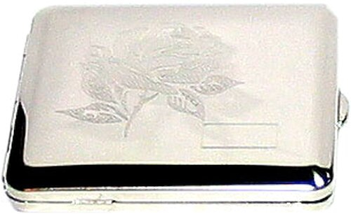 Zigarettenetui Metall mit Rosen Motiv Zigarettenetui Metall mit Rosen Motiv