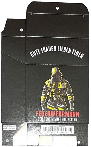Zigaretten-Faltschachtel Feuerwehr Gute Frauen lieben Motiv 25er Zigaretten-Faltschachtel Feuerwehr Gute Frauen lieben Motiv 25er