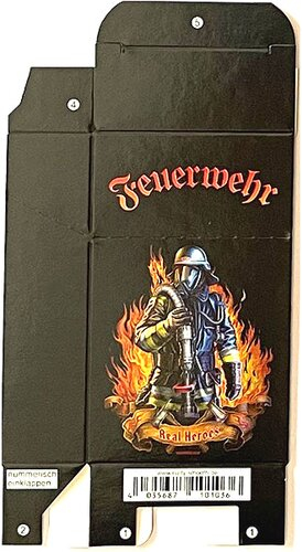 Zigaretten-Faltschachtel Feuerwehr Real Heroes Motiv 25er