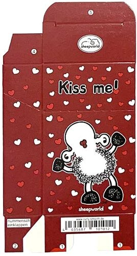 Zigaretten-Faltschachtel sheepworld Kiss me Motiv 20er