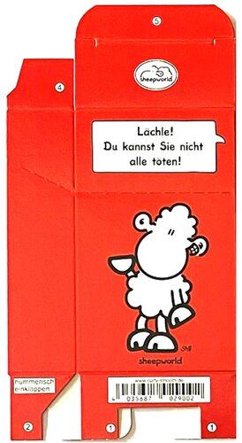 Zigaretten-Faltschachtel sheepworld Lächle Motiv 20er Zigaretten-Faltschachtel sheepworld Lächle Motiv 20er