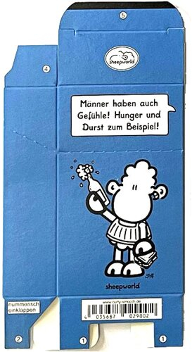Zigaretten-Faltschachtel sheepworld Männer haben auch Gefühle Motiv 20er