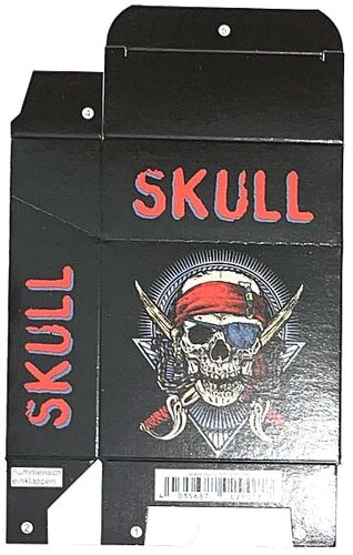 Zigaretten-Faltschachtel Skull Rot Motiv 25er