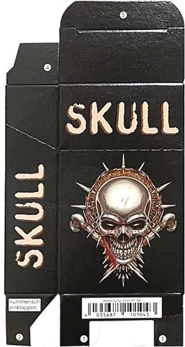 Zigaretten-Faltschachtel Skull braun Motiv 20er Zigaretten-Faltschachtel Skull braun Motiv 20er