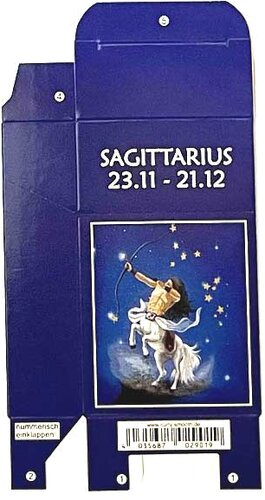 Zigaretten-Faltschachtel Sternzeichen Sagittarius / Schütze Motiv 20er