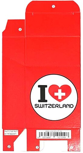 Zigaretten-Faltschachtel Switzerland I love Switzerland Motiv 20er