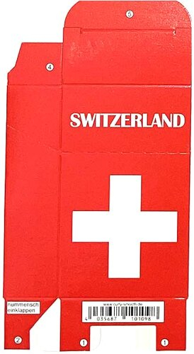 Zigaretten-Faltschachtel Switzerland Kreuz Motiv 20er Zigaretten-Faltschachtel Switzerland Kreuz Motiv 20er