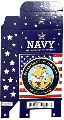 Zigaretten-Faltschachtel USA Navy Motiv 20er Zigaretten-Faltschachtel USA Navy Motiv 20er