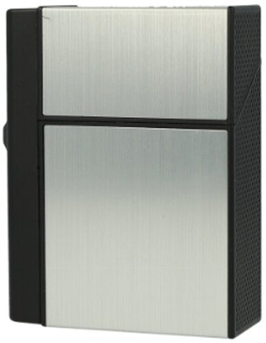 Zigarettenbox Angelo mit Jet Feuerzeug silber
