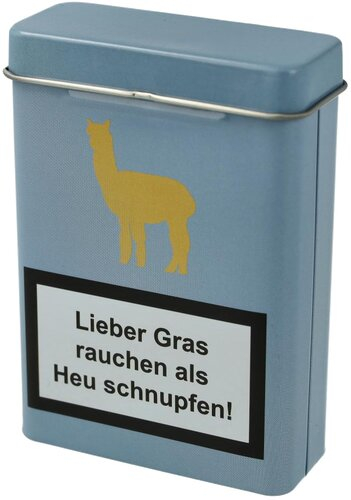 Zigarettenbox Metall Warnhinweis Nr.1 Hellblau Zigarettenbox Metall Warnhinweis Nr.1 Hellblau