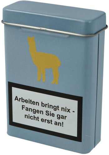 Zigarettenbox Metall Warnhinweis Nr.2 Hellblau Zigarettenbox Metall Warnhinweis Nr.2 Hellblau