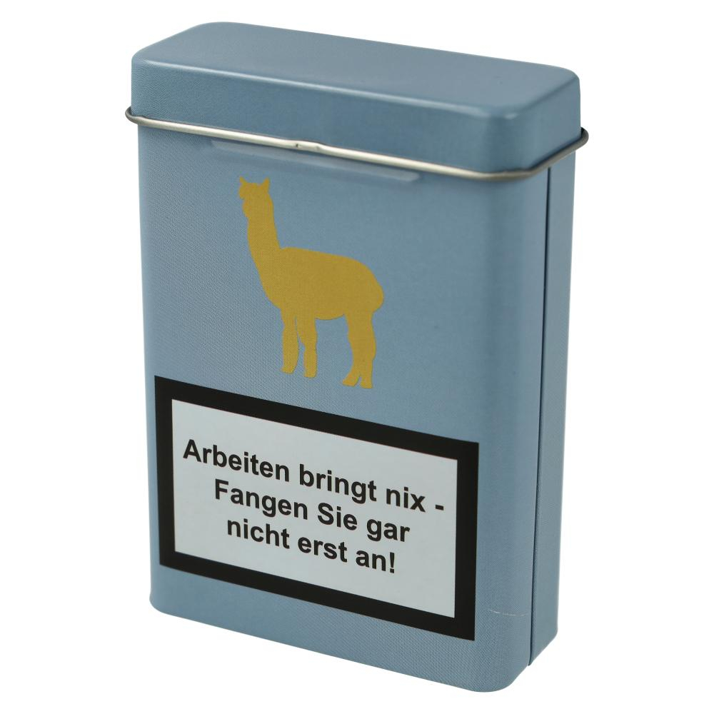 Zigarettenbox Metall Warnhinweis Nr.2 Hellblau Zigarettenbox Metall Warnhinweis Nr.2 Hellblau