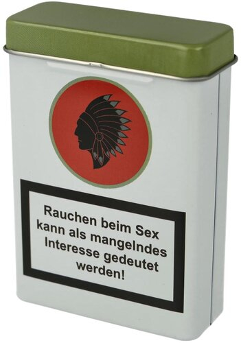 Zigarettenbox Metall Warnhinweis Nr.4 Weiß Zigarettenbox Metall Warnhinweis Nr.4 Weiß