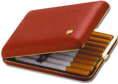 Zigarettenetui aus echtem Hirsch-Leder Rot
