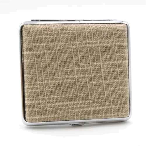 Zigarettenetui Canvas-Chromrahmen Beige 18er Zigarettenetui Canvas-Chromrahmen Beige 18er
