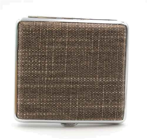 Zigarettenetui Canvas-Chromrahmen Braun 18er Zigarettenetui Canvas-Chromrahmen Braun 18er