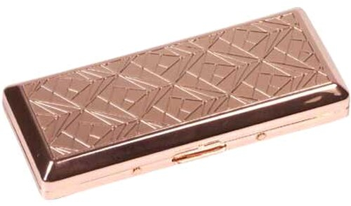 Zigarettenetui Jean Claude, für ca. 10 Zigaretten, Dreiecksmotiv, rosegold, glänzend