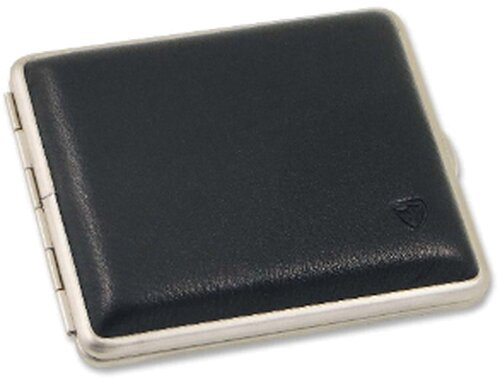zigarettenetui Leder Nappa schwarz 18er