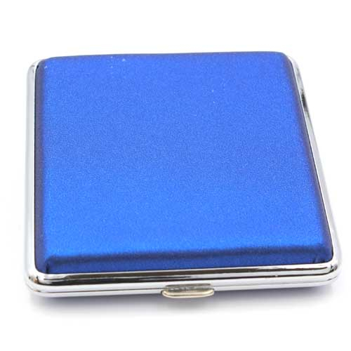 Zigarettenetui Metall Blau Glitzer 18er