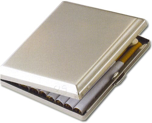 Zigarettenetui Metall Chrom Satiniert
