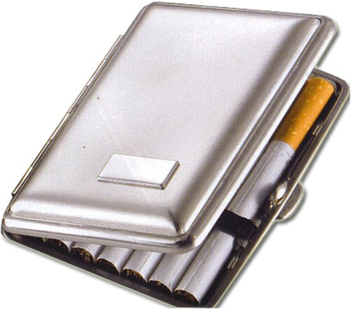 Zigarettenetui Metall Nickel satiniert