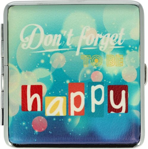 Zigarettenetui Metall Slogans Dont forget TO BE happy mit Gummiband Zigarettenetui Metall Slogans Dont forget TO BE happy mit Gummiband