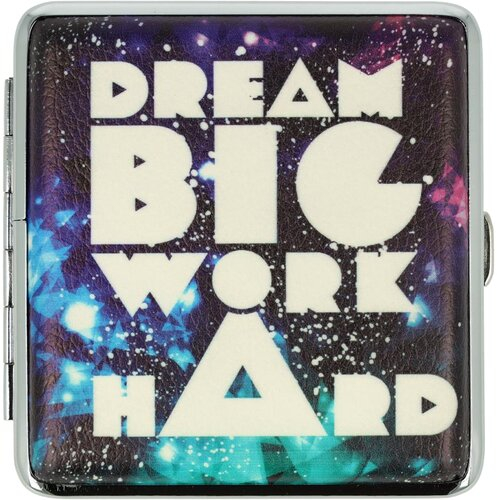 Zigarettenetui Metall Slogans DREAM BIG WORK HARD mit Gummiband Zigarettenetui Metall Slogans DREAM BIG WORK HARD mit Gummiband