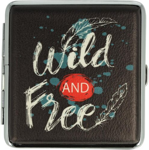 Zigarettenetui Metall Slogans Wild AND Free mit Gummiband Zigarettenetui Metall Slogans Wild AND Free mit Gummiband