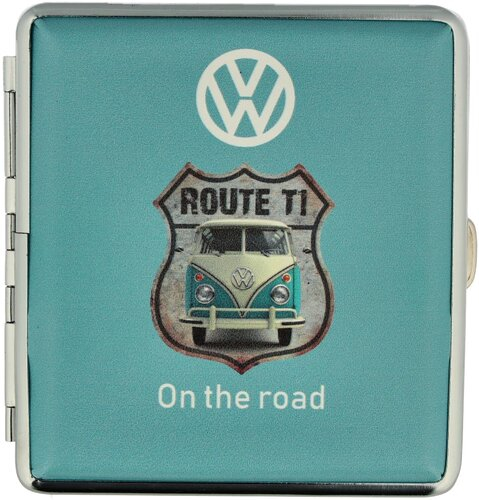Zigarettenetui VW Route T1  On the road hellblau Zigarettenetui VW Route T1  On the road hellblau