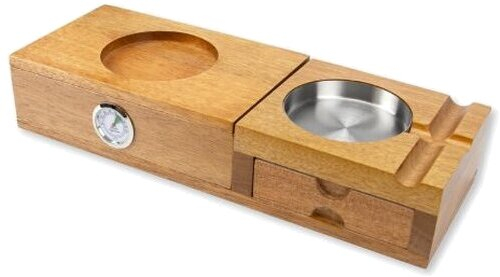Zigarren-Set Humidor für ca. 5 Zigarren mit Ascher, Cutter und Hygrometer