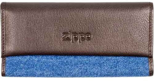 ZIPPO Drehertasche Jeans/Lederoptik Mocca Magnetverschluß