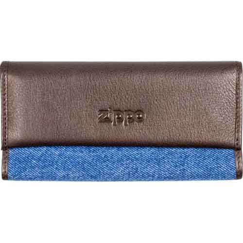 ZIPPO Drehertasche Jeans/Lederoptik Mocca Magnetverschluß ZIPPO Drehertasche Jeans/Lederoptik Mocca Magnetverschluß