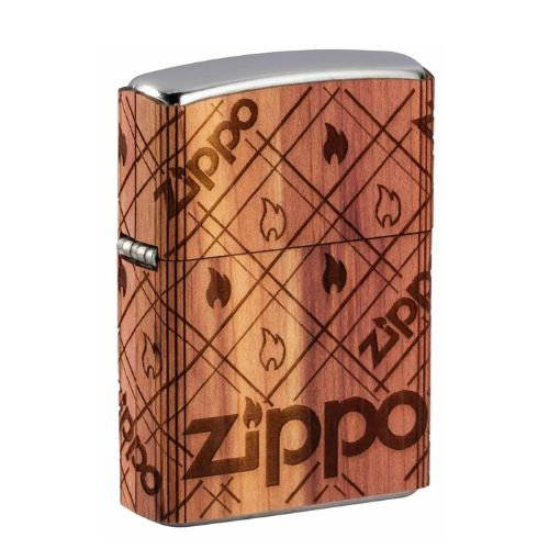 Zippo Feuerzeug 207 Woodchuck Wrap Chrom/Braun Zippo Feuerzeug 207 Woodchuck Wrap Chrom/Braun