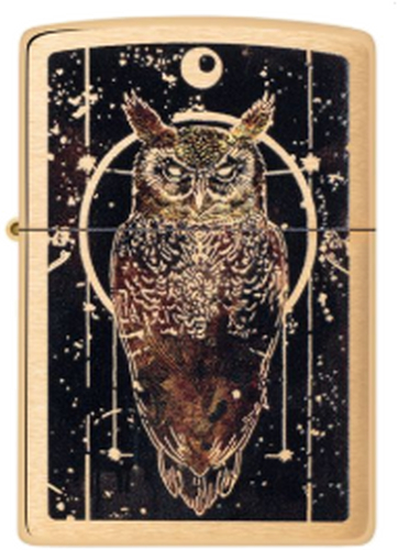 Zippo Feuerzeug 60007503 204B Owl Design Brushed Brass