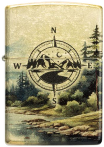Zippo Feuerzeug 60007532 48458 Compass Adventure Design 540 Trumbled Brass