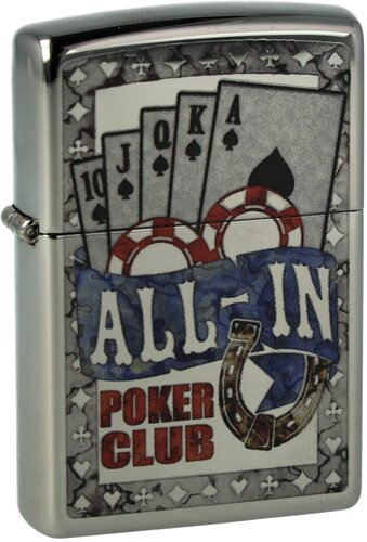 Zippo Feuerzeug All-In Poker Club Chrom Zippo Feuerzeug All-In Poker Club Chrom